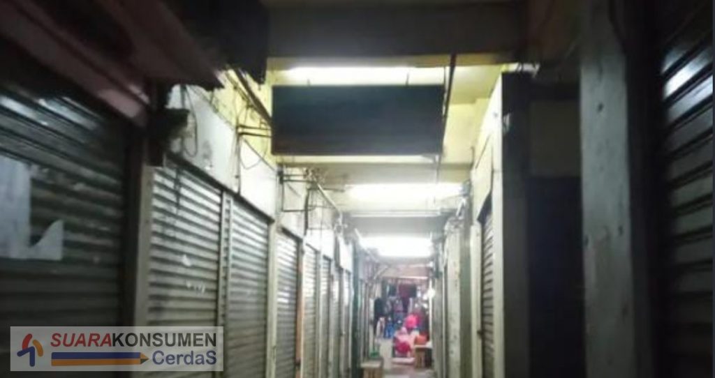 Foto: nampak toko di blok G pasar Tanah Abang yang tutup